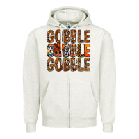 Oatmeal Heather western gobble with turkey bbs Zipper Hoodie - BundleAndBundleShop