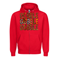 Red western gobble with turkey bbs Zipper Hoodie - BundleAndBundleShop