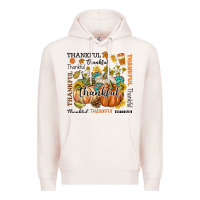 Pale Pink Thankful Premium Hoodie - texasbilliewilder