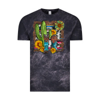 Cloud Black western cactus with cowboy boots and sunflowers Vintage Tee - Artiststas