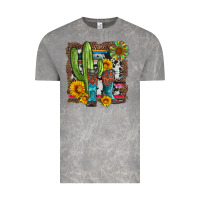 Cloud Rock western cactus with cowboy boots and sunflowers Vintage Tee - Artiststas