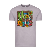 Vintage Zinc western cactus with cowboy boots and sunflowers Vintage Tee - Artiststas