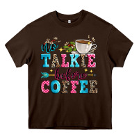 Chocolate Brown no talkie before coffee Heavy Core Tee - Zillion Design Studio