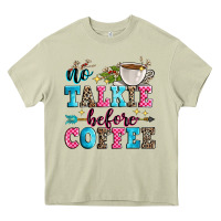 Mossy no talkie before coffee Heavy Core Tee - Zillion Design Studio