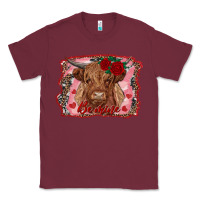 Burgundy be mine highland cow Classic Tee - AdoDesignShop