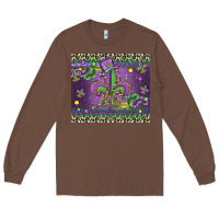 Chestnut mardi gras fleur de lis Long Sleeve Tee - MaliasSmallBusiness