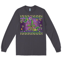 Smoke mardi gras fleur de lis Long Sleeve Tee - MaliasSmallBusiness