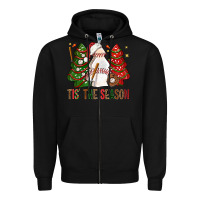 Black tis' the season baseball christmas cakes bbs Zipper Hoodie - BundleAndBundleShop