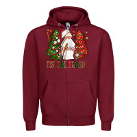Burgundy tis' the season baseball christmas cakes bbs Zipper Hoodie - BundleAndBundleShop