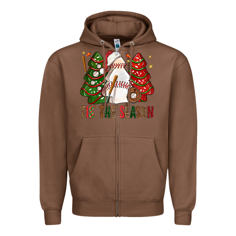 Tis' The Season Baseball Christmas Cakes Bbs Zipper Hoodie by BundleAndBundleShop | Teevron
