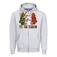Heather Grey tis' the season baseball christmas cakes bbs Zipper Hoodie - BundleAndBundleShop