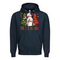 Navy tis' the season baseball christmas cakes bbs Zipper Hoodie - BundleAndBundleShop