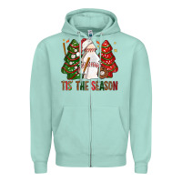 Seafoam tis' the season baseball christmas cakes bbs Zipper Hoodie - BundleAndBundleShop