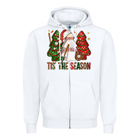 White tis' the season baseball christmas cakes bbs Zipper Hoodie - BundleAndBundleShop