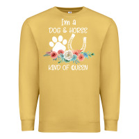 Antique Gold Im A Dog And Horse Kind Of Queen Premium Sweatshirt - Bettercallsaul