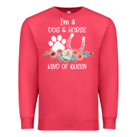 Cardinal Im A Dog And Horse Kind Of Queen Premium Sweatshirt - Bettercallsaul