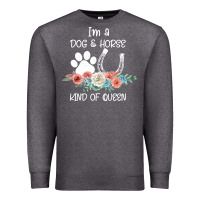 Charcoal Heather Im A Dog And Horse Kind Of Queen Premium Sweatshirt - Bettercallsaul