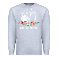 Heather Grey Im A Dog And Horse Kind Of Queen Premium Sweatshirt - Bettercallsaul