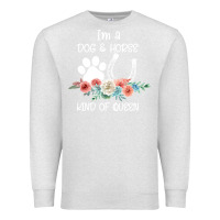 Oatmeal Heather Im A Dog And Horse Kind Of Queen Premium Sweatshirt - Bettercallsaul