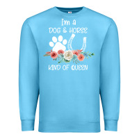 Ocean Blue Im A Dog And Horse Kind Of Queen Premium Sweatshirt - Bettercallsaul