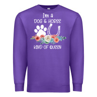 Purple Im A Dog And Horse Kind Of Queen Premium Sweatshirt - Bettercallsaul