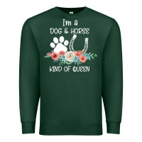 Sports Green Im A Dog And Horse Kind Of Queen Premium Sweatshirt - Bettercallsaul