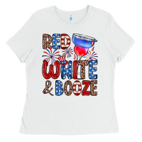 White red white and booze Ladies Tee - Zillion Design Studio