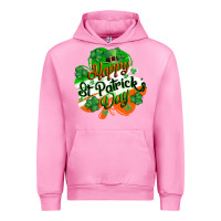 Fuchsia Pink Happy St. Patrick's Day Urban Hoodie - CowGirlArtShop