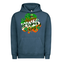 Pigment Midnight Navy Happy St. Patrick's Day Urban Hoodie - CowGirlArtShop