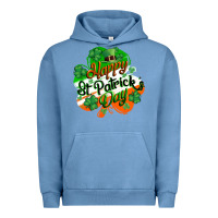 Pigment Pebble Blue Happy St. Patrick's Day Urban Hoodie - CowGirlArtShop