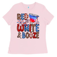 Bubblegum Pink red white and booze Ladies Tee - Zillion Design Studio