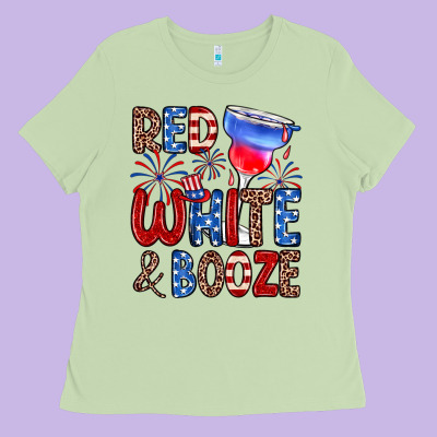 Red White And Booze Ladies Tee Designed By Zillion Design Studio