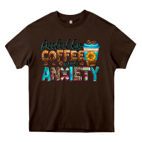 Chocolate Brown fueled by coffee and anxiety Heavy Core Tee - Zillion Design Studio
