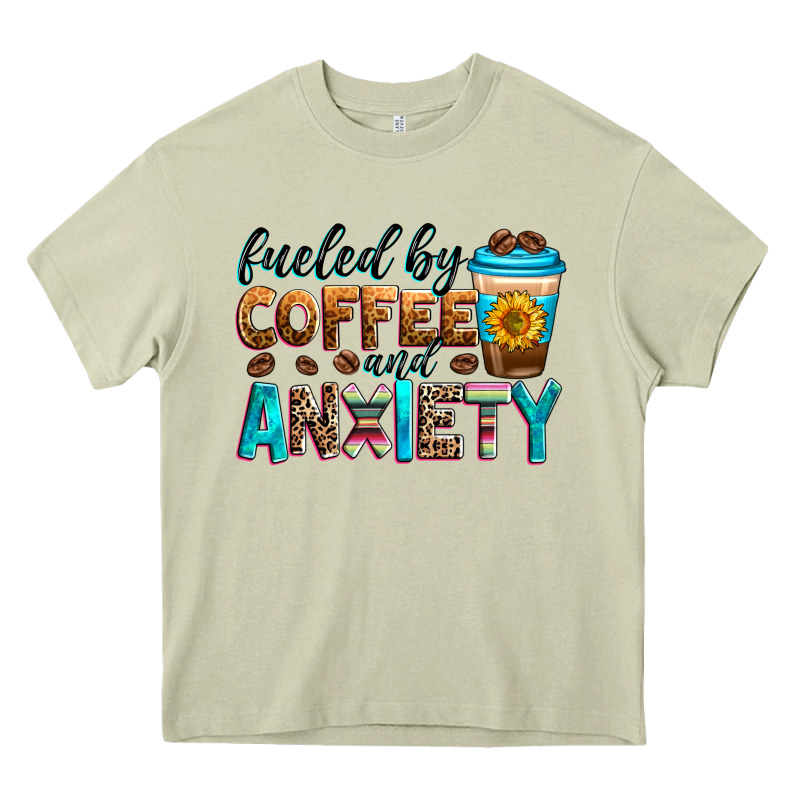 Fueled By Coffee And Anxiety Heavy Core Tee by Zillion Design Studio | Teevron
