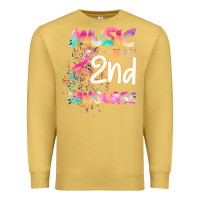 Antique Gold Cool I Love Music Shirt Gifts Music Is My Second Language Premium Sweatshirt - Bettercallsaul
