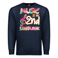 Navy Cool I Love Music Shirt Gifts Music Is My Second Language Premium Sweatshirt - Bettercallsaul
