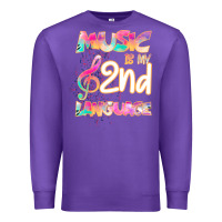 Purple Cool I Love Music Shirt Gifts Music Is My Second Language Premium Sweatshirt - Bettercallsaul