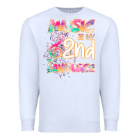 White Cool I Love Music Shirt Gifts Music Is My Second Language Premium Sweatshirt - Bettercallsaul