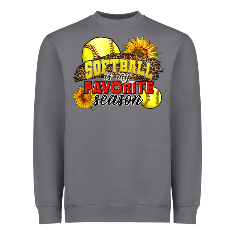 Softball Is My Favorite Season Heavyweight Sweatshirt by LillyAllenDesigns | Teevron