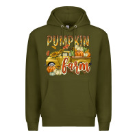 Army Green Pumpkin farm with truck Premium Hoodie - texasbilliewilder