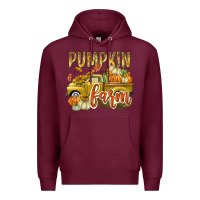 Burgundy Pumpkin farm with truck Premium Hoodie - texasbilliewilder