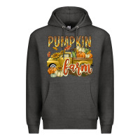Charcoal Heather Pumpkin farm with truck Premium Hoodie - texasbilliewilder