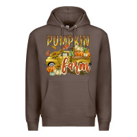 Coffee Pumpkin farm with truck Premium Hoodie - texasbilliewilder