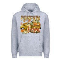 Heather Grey Pumpkin farm with truck Premium Hoodie - texasbilliewilder