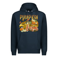 Navy Pumpkin farm with truck Premium Hoodie - texasbilliewilder