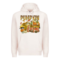 Pale Pink Pumpkin farm with truck Premium Hoodie - texasbilliewilder