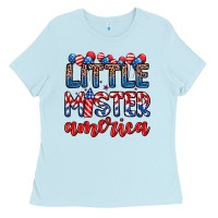 Baby Blue little mister America Ladies Tee - Zillion Design Studio