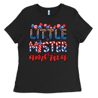 Black little mister America Ladies Tee - Zillion Design Studio