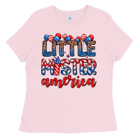 Bubblegum Pink little mister America Ladies Tee - Zillion Design Studio