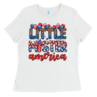 White little mister America Ladies Tee - Zillion Design Studio
